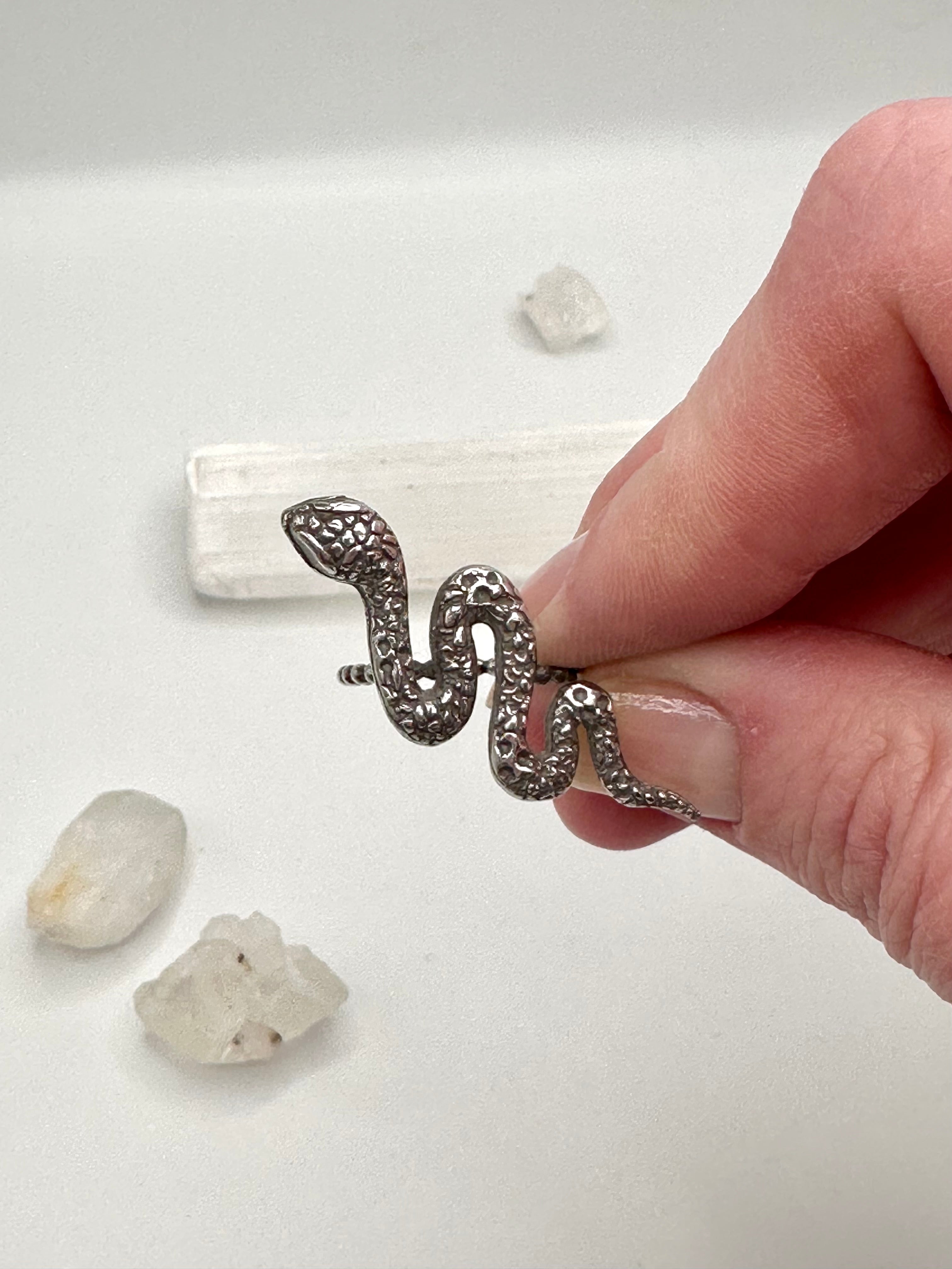 Large snake beaded band ring