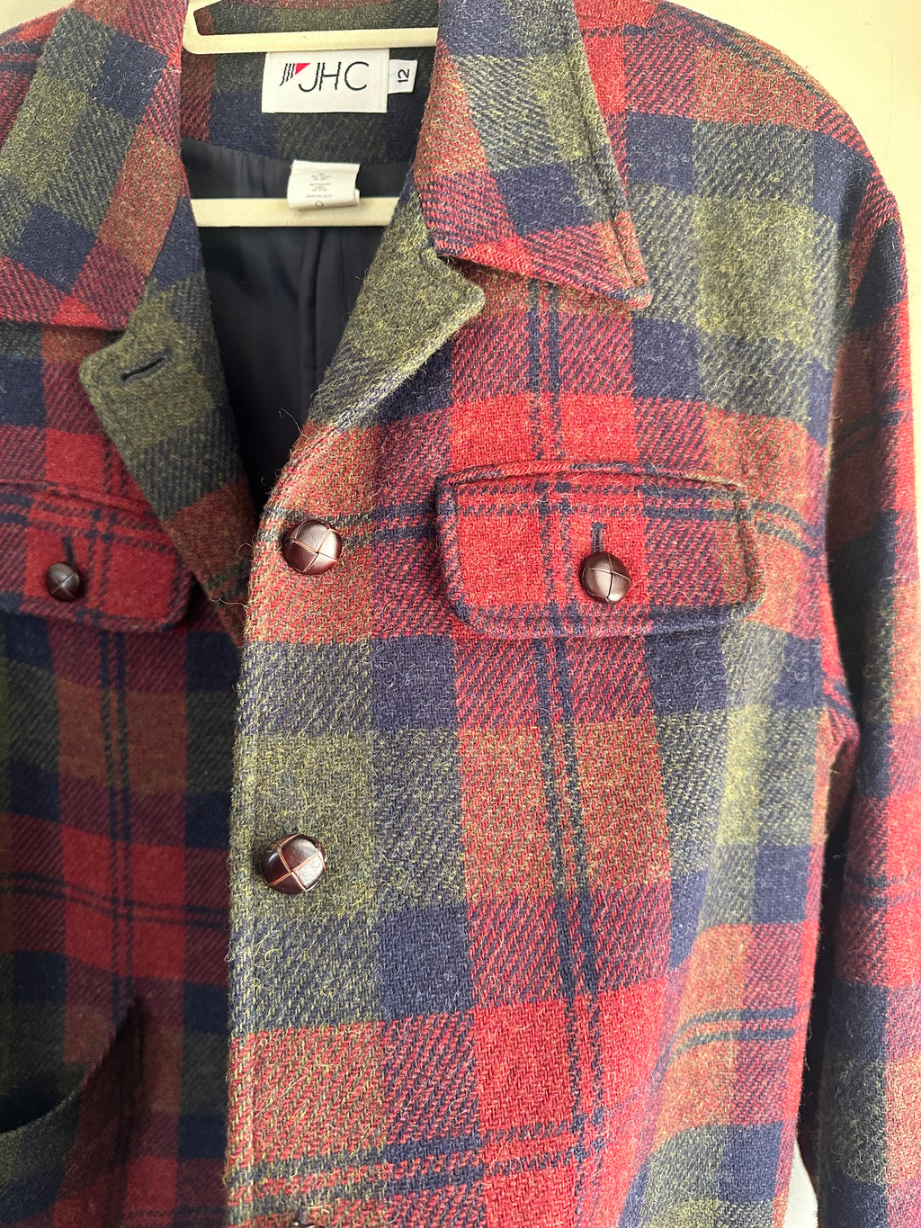 Vintage Wool Plaid Coat