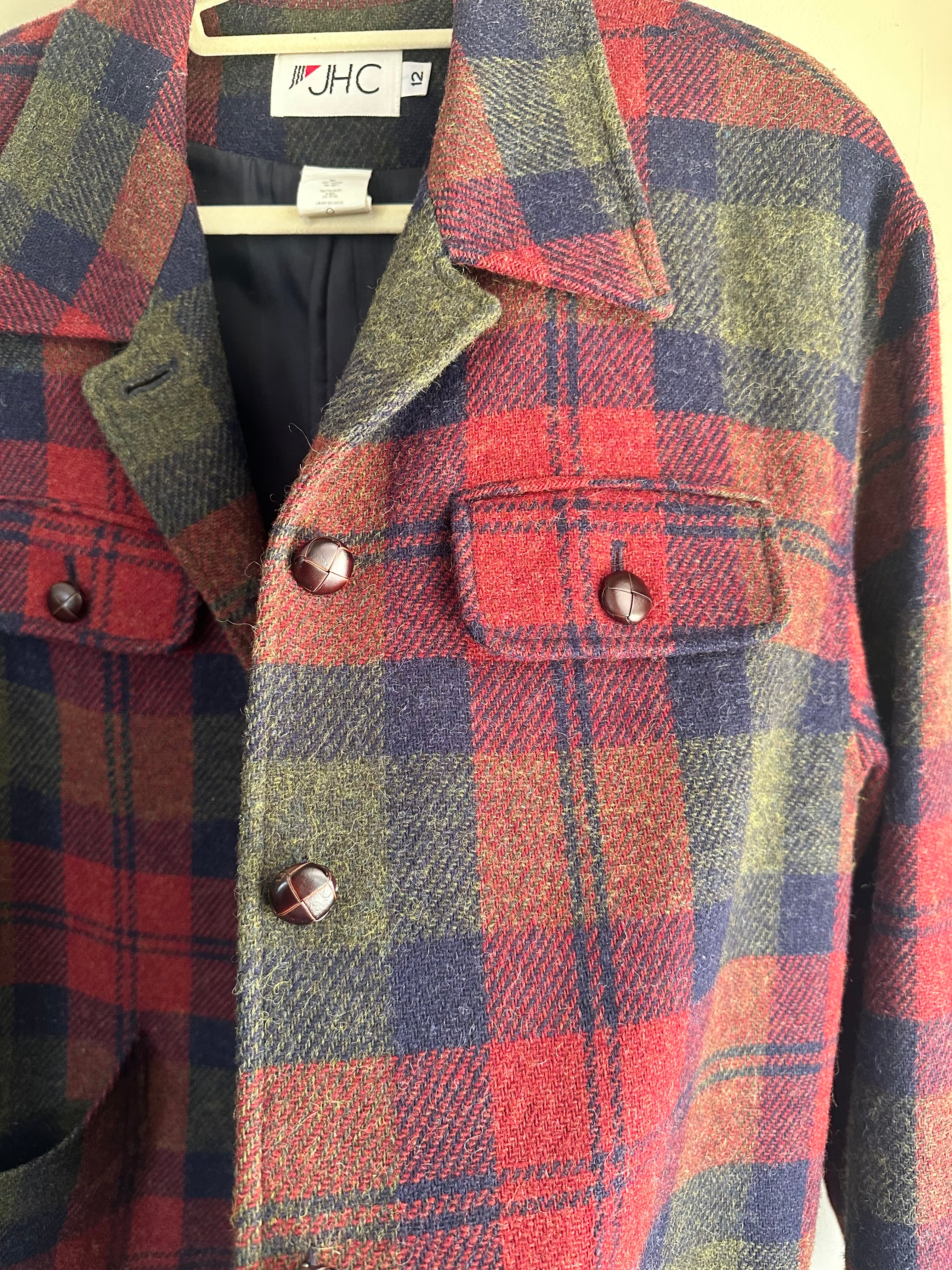 Vintage Wool Plaid Coat