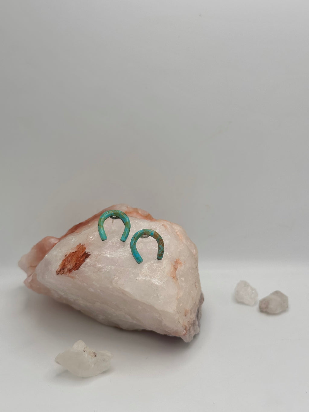 Turquoise horseshoe studs