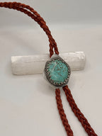 Turquoise and Leather Bolo Tie