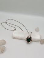 Vintage Green stone Flower necklace