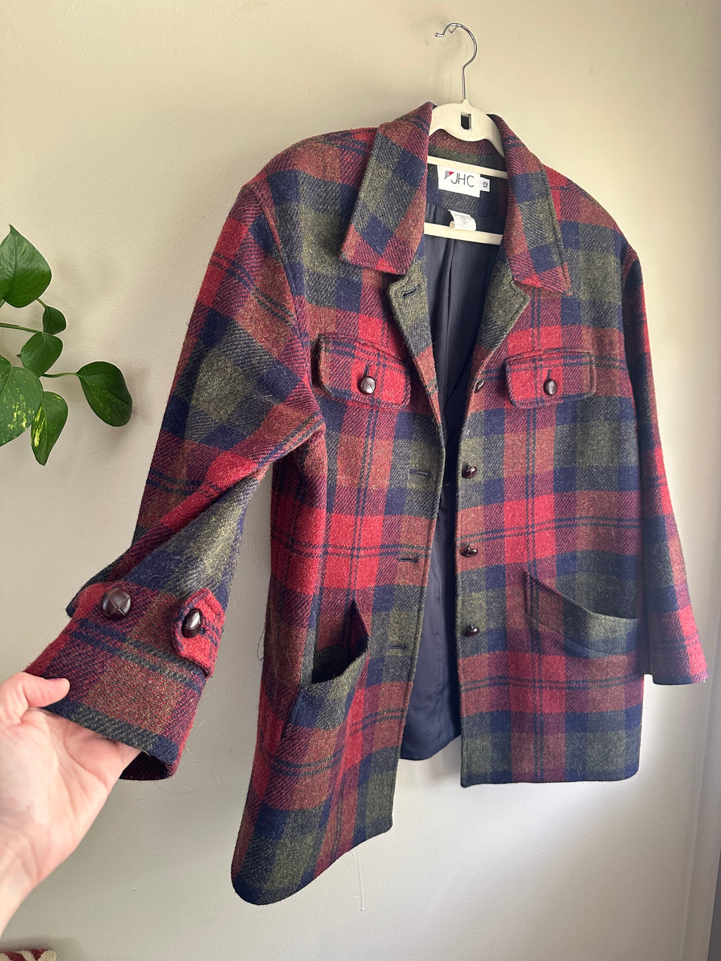 Vintage Wool Plaid Coat