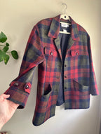 Vintage Wool Plaid Coat