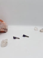 Amethyst triangular studs