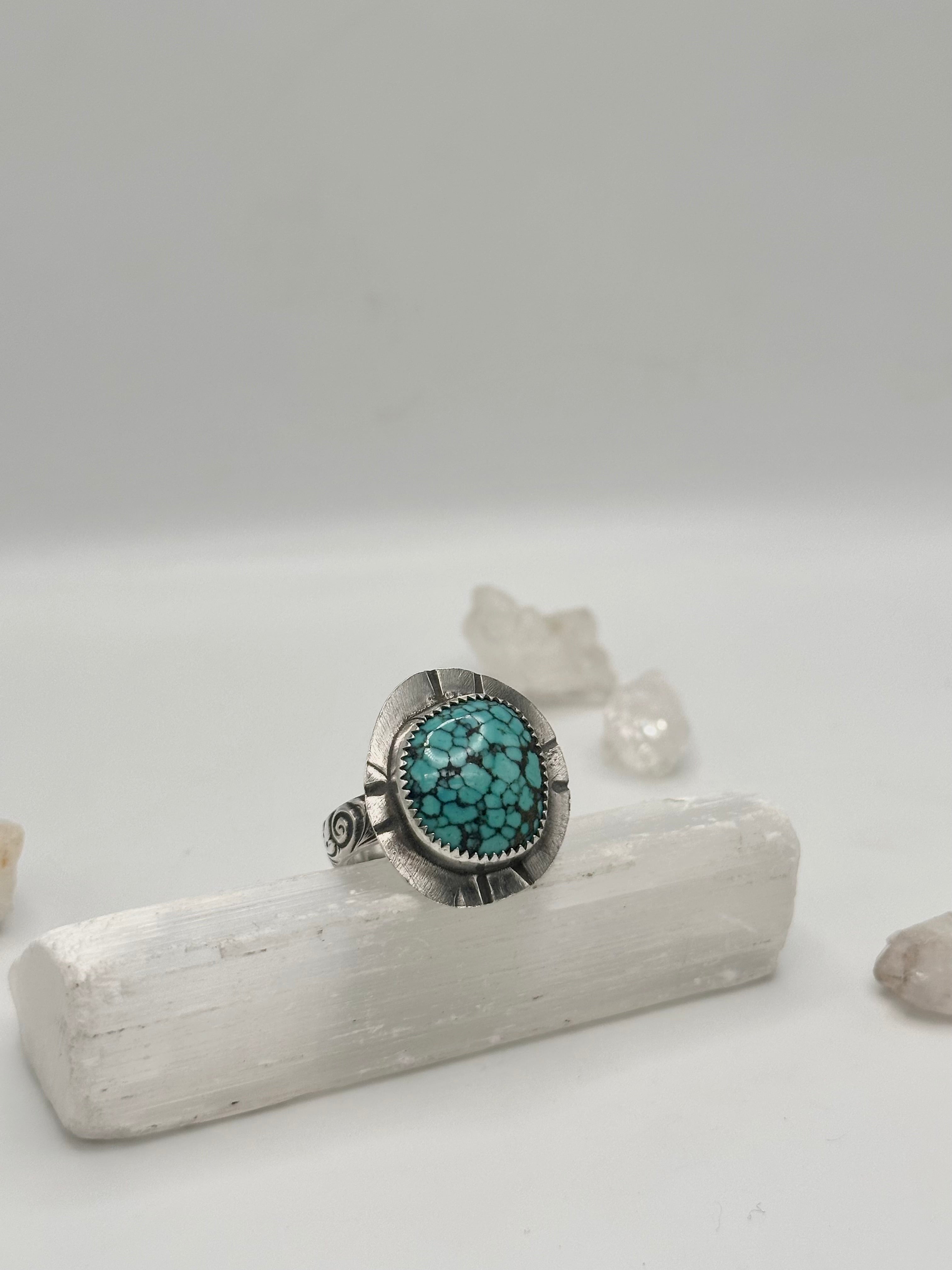 Spiderweb Matrix Turquoise ring