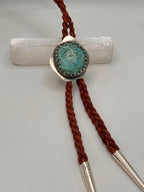Turquoise and Leather Bolo Tie
