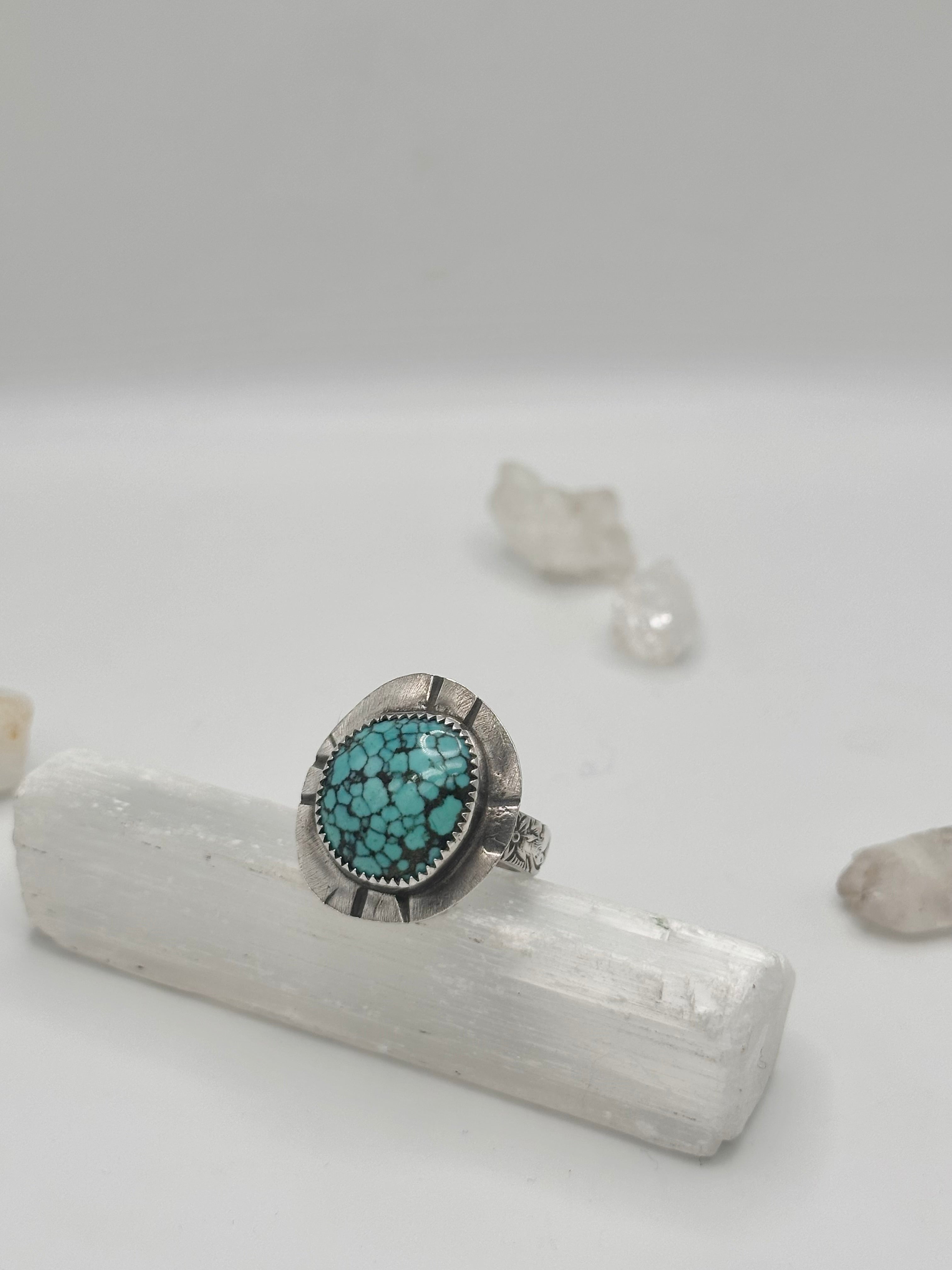 Spiderweb Matrix Turquoise ring