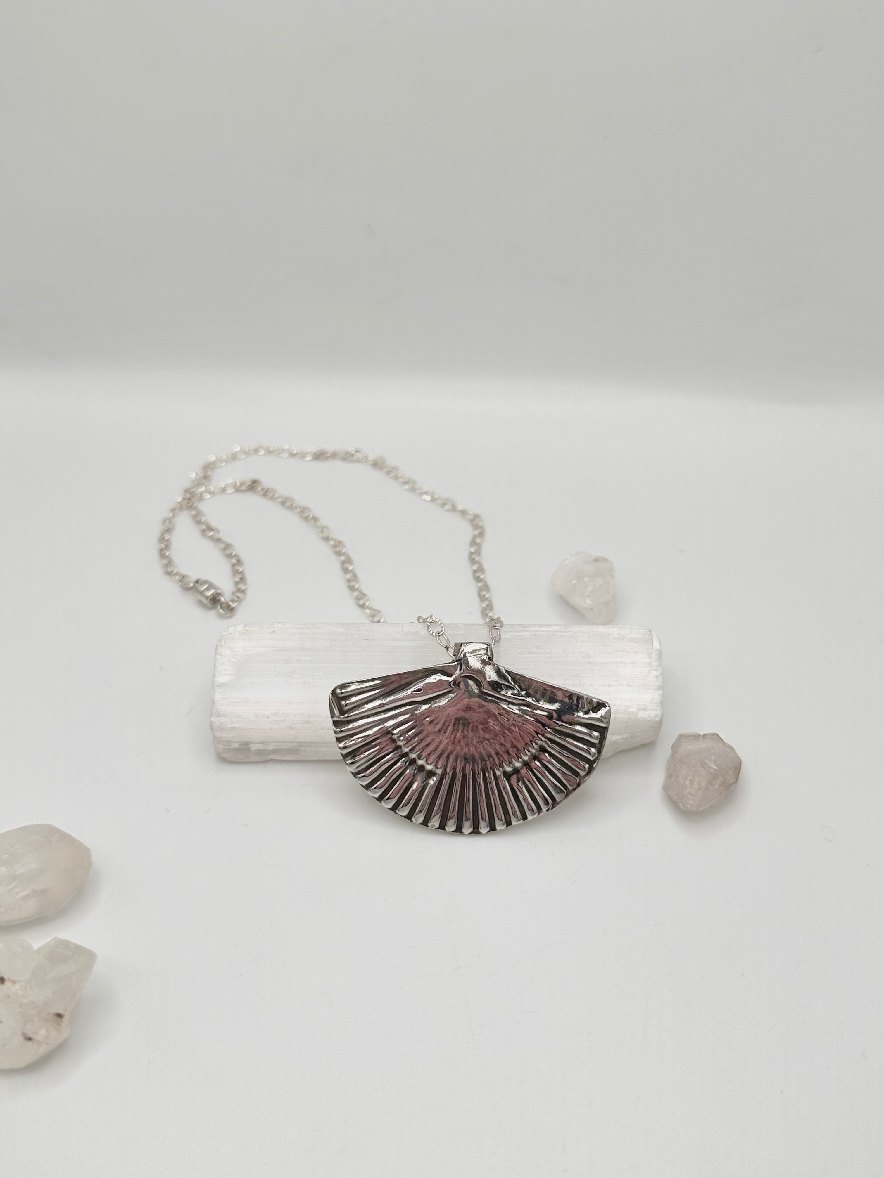 Vintage pressed sterling necklace