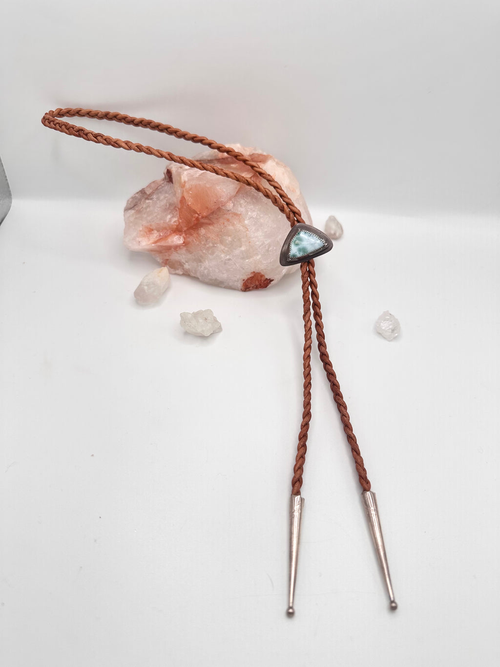 Larimar and Leather Bolo Tie