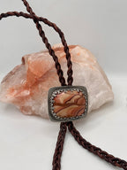 Wonderstone and Leather Bolo Tie
