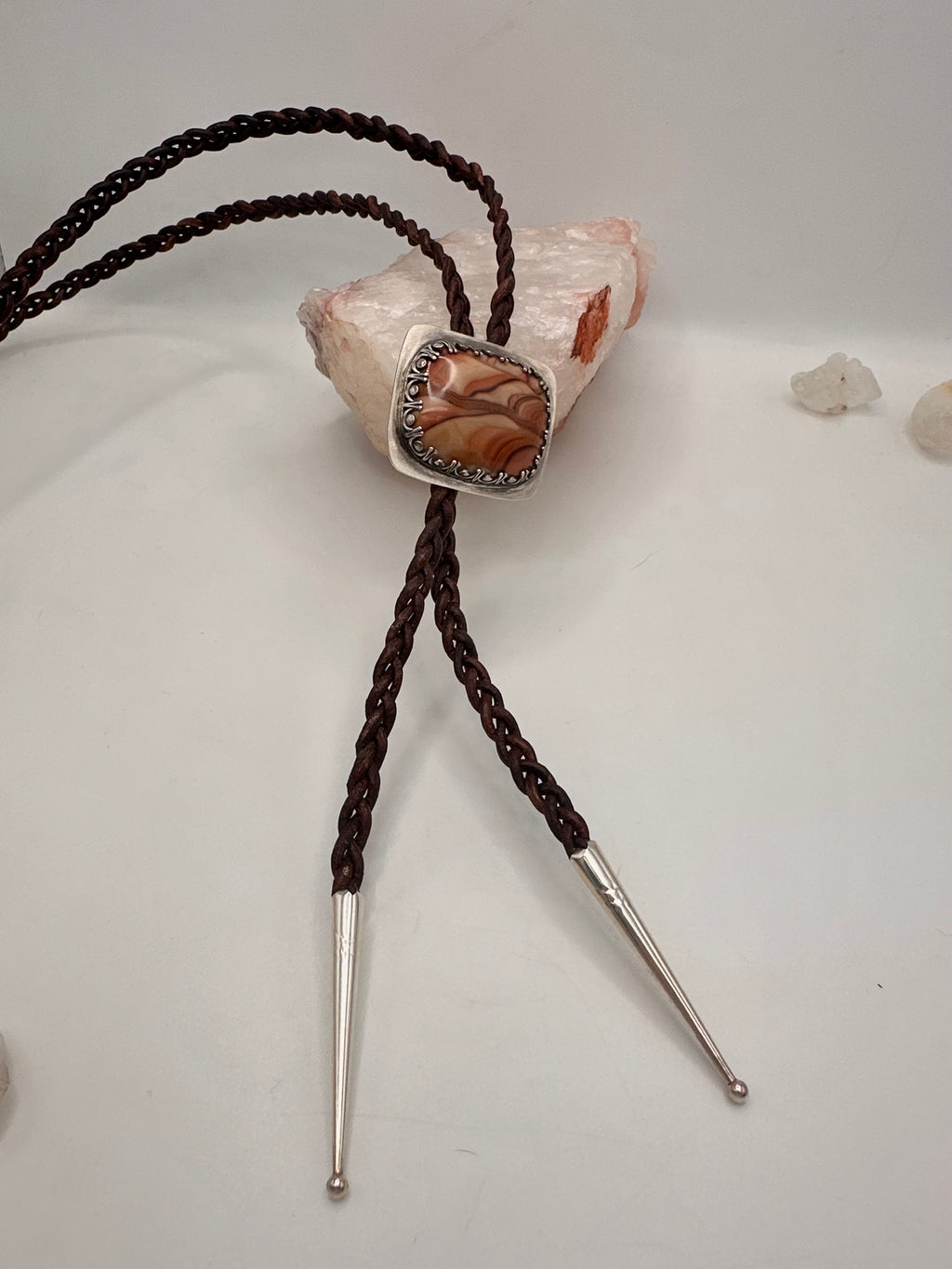 Wonderstone and Leather Bolo Tie