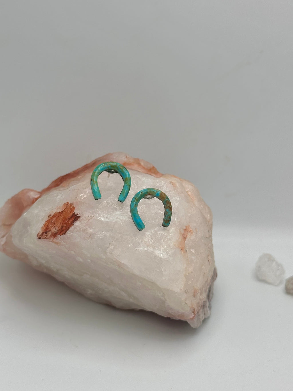 Turquoise horseshoe studs