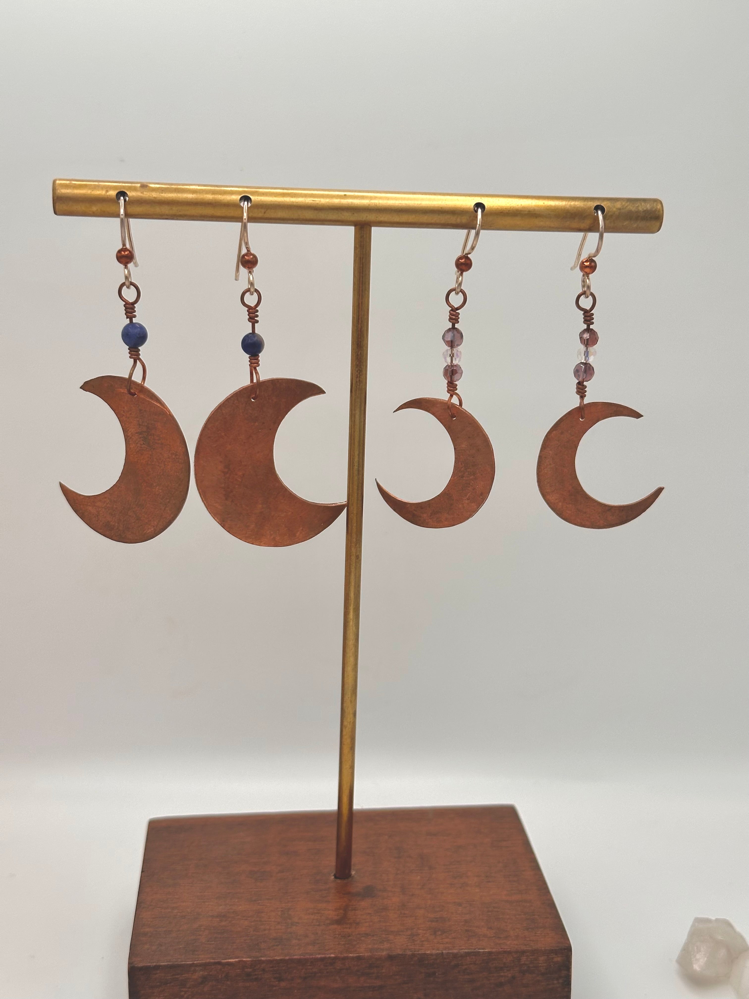 Handcut copper earrings