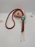 Turquoise and Leather Bolo Tie