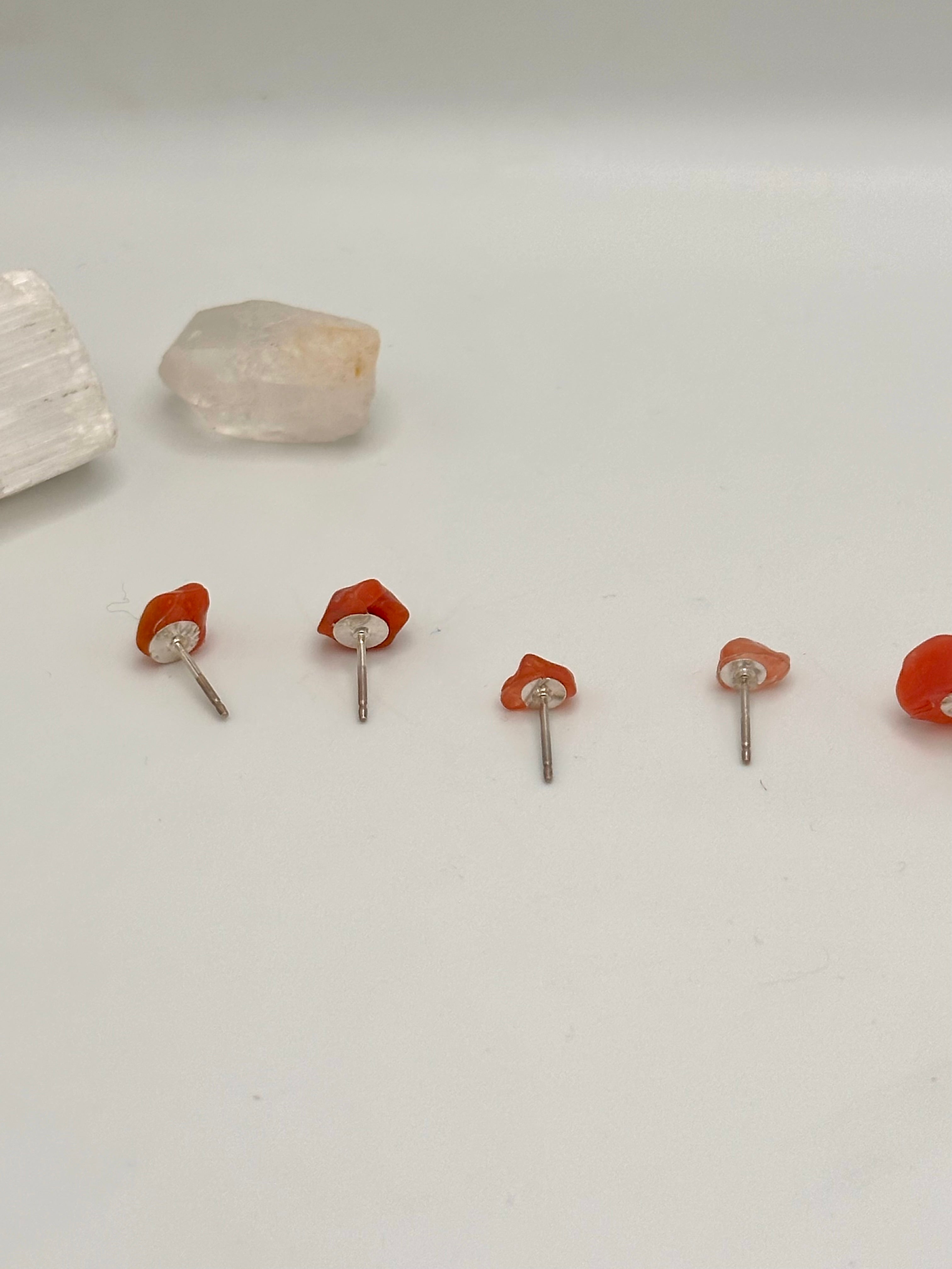 Red Agate studs