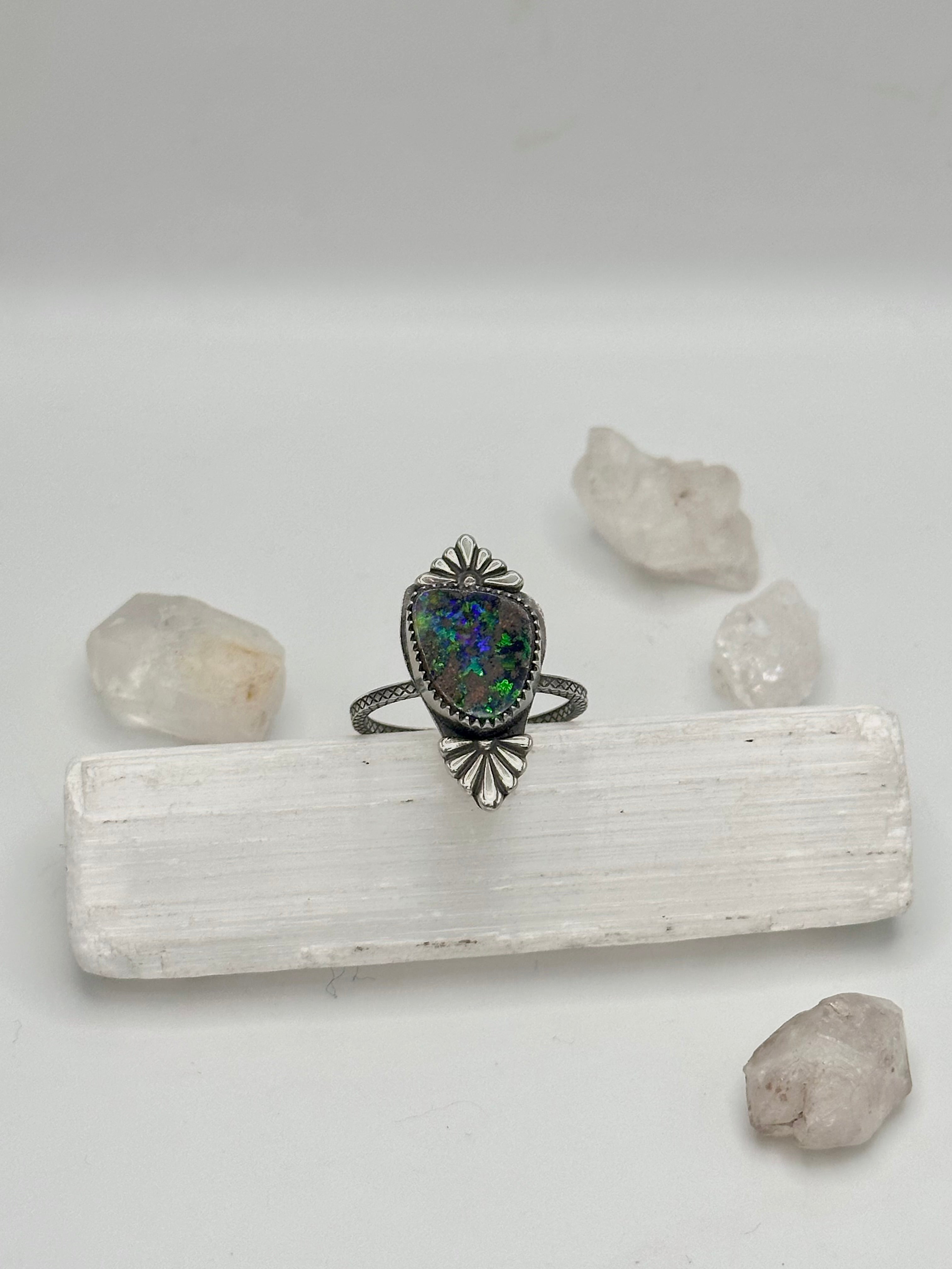 Australian Boulder Opal ring