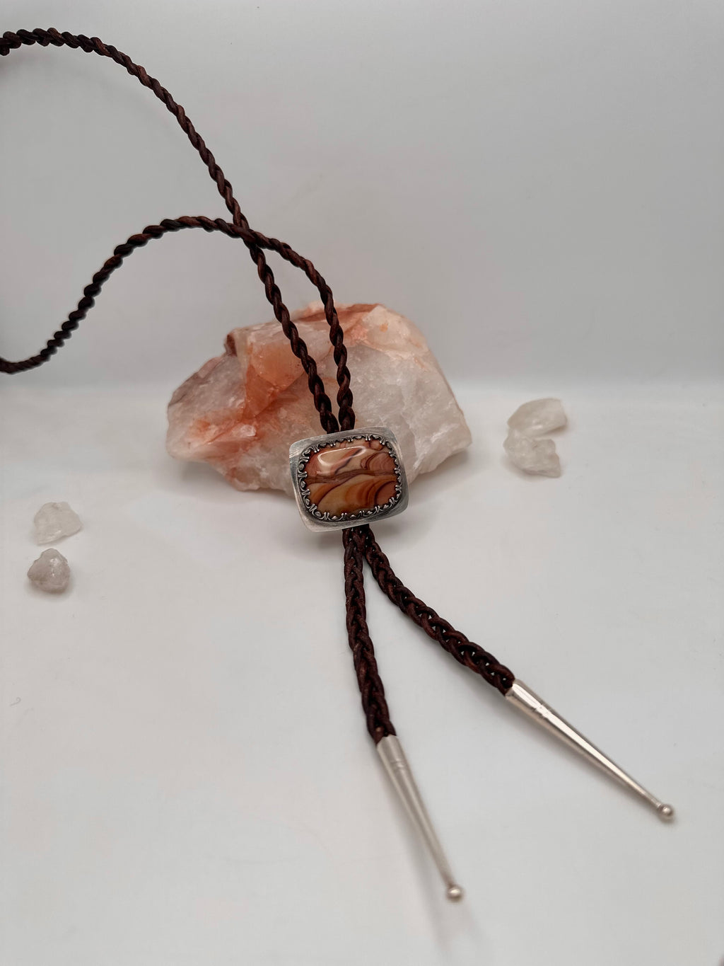 Wonderstone and Leather Bolo Tie