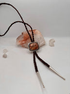 Wonderstone and Leather Bolo Tie