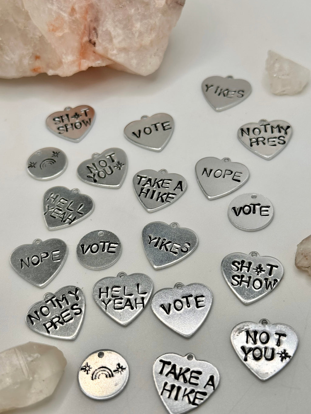 Stamped Conversation Charms