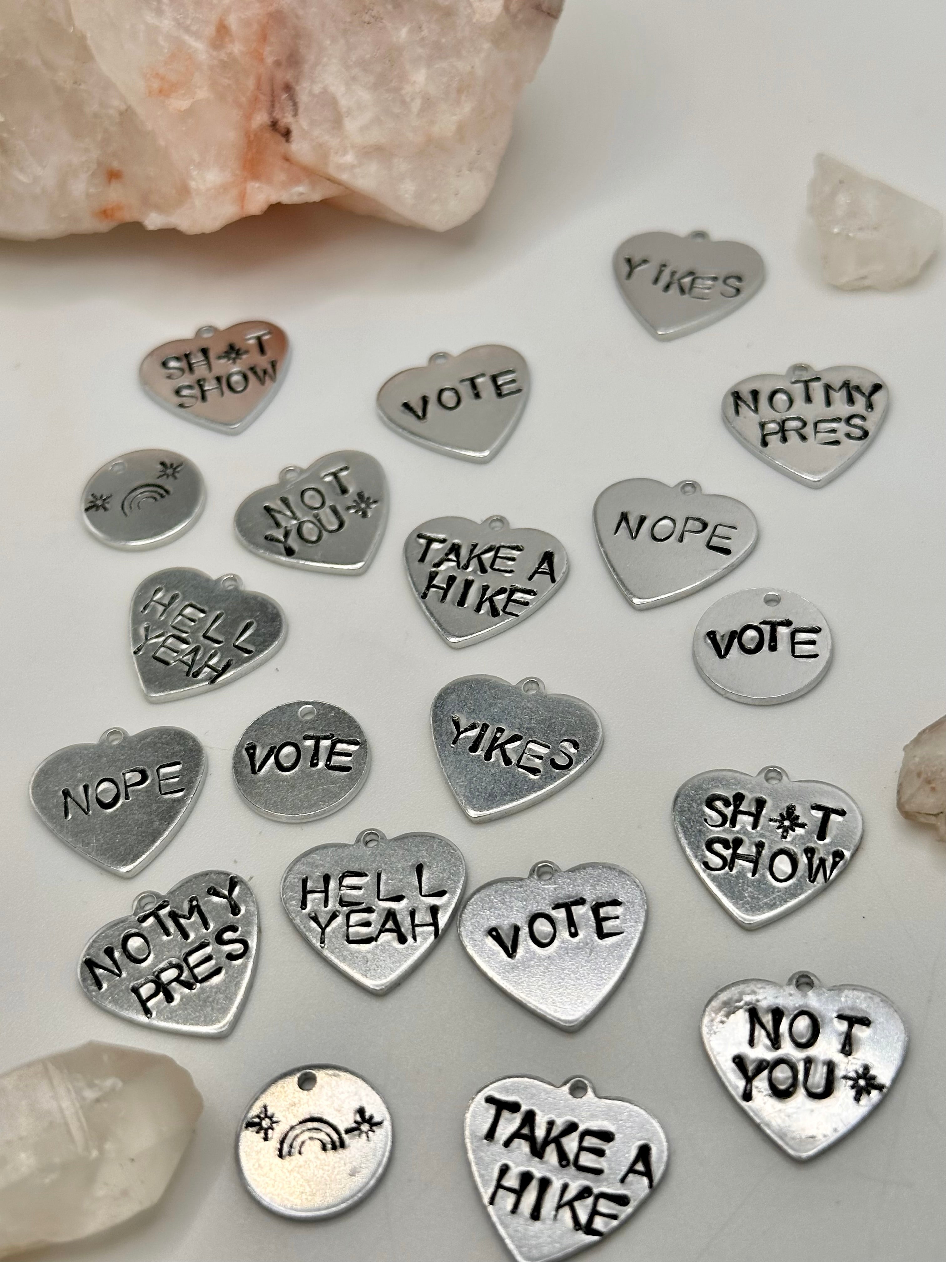 Stamped Conversation Charms