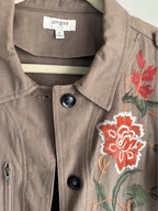 Umgee Utility Jacket with Floral Embroidery