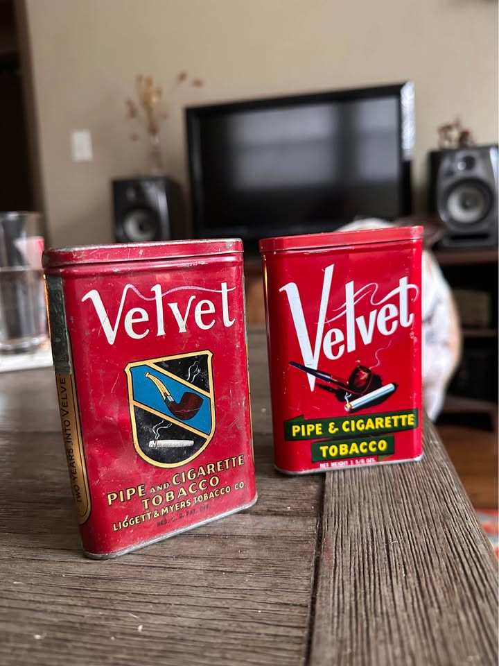 Antique Velvet Tobacco Tins