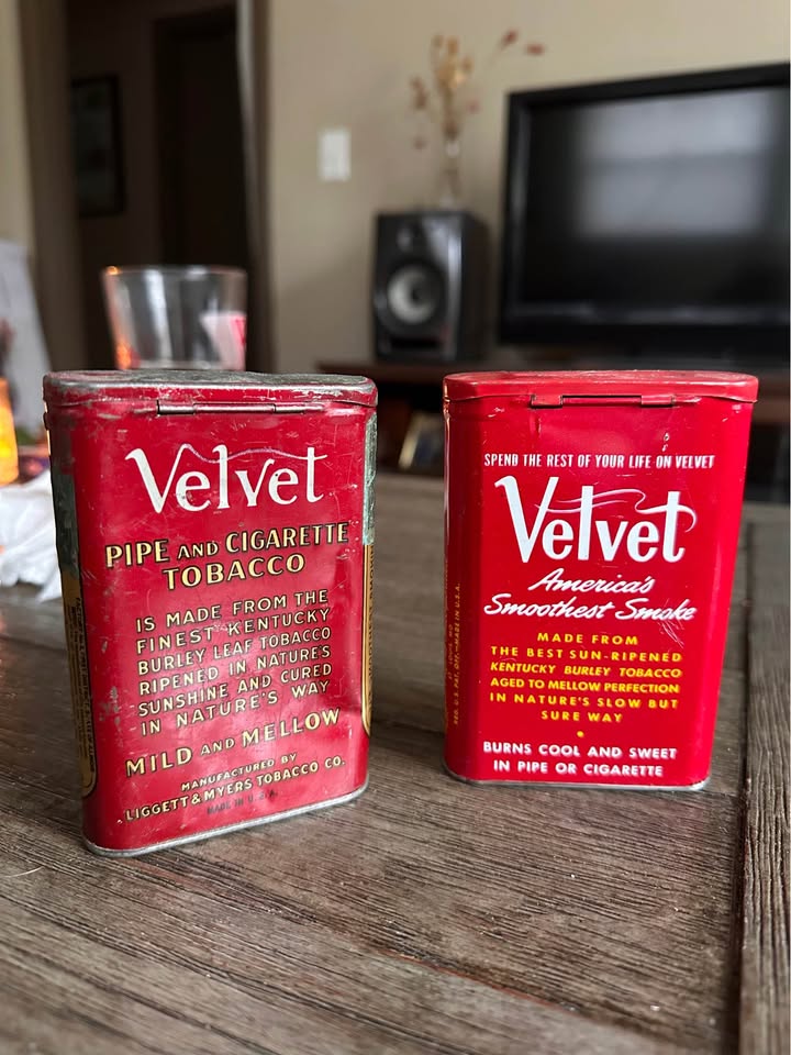 Antique Velvet Tobacco Tins