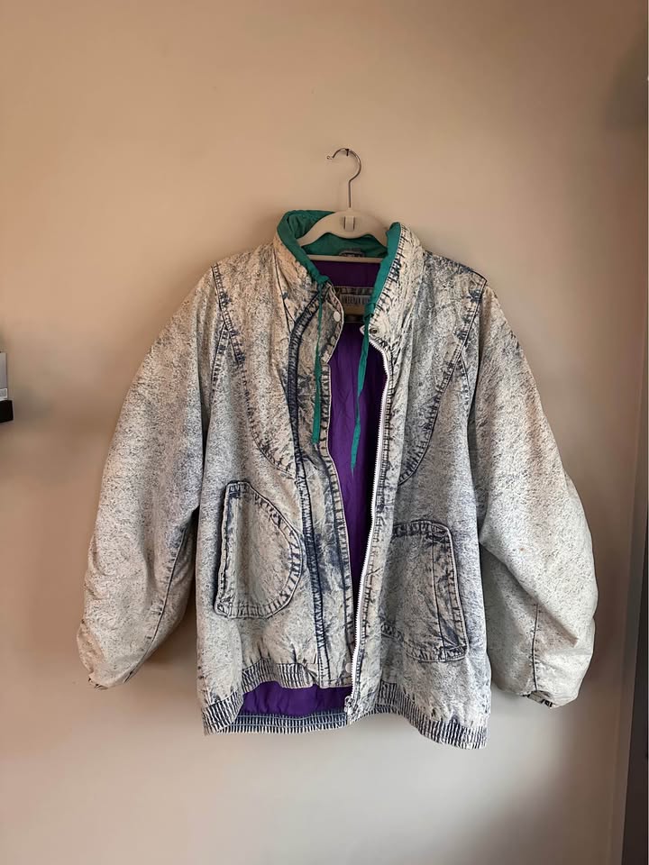 Vintage 90s Gloria Vanderbilt Denim Puffer Jacket