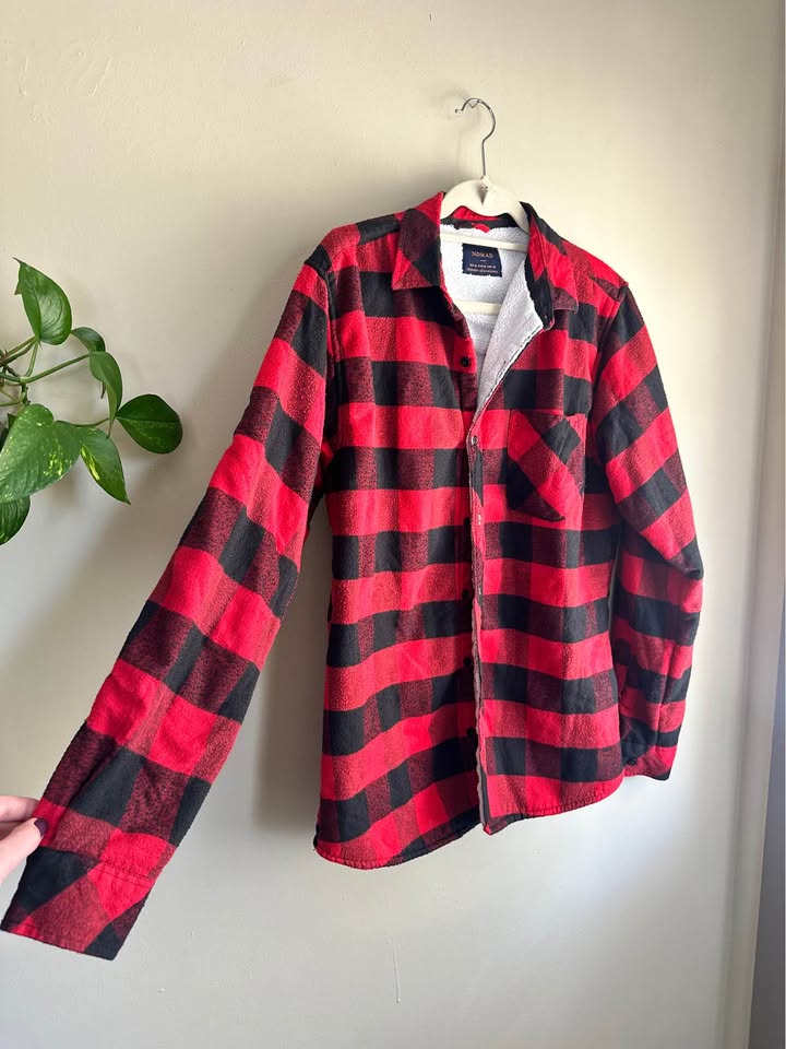Buffalo Plaid Sherpa-Lined Flannel Jacket