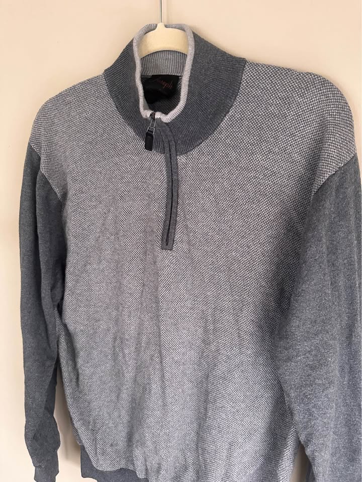 Cotton Cashmere 1/4 Zip with Elbow Patches