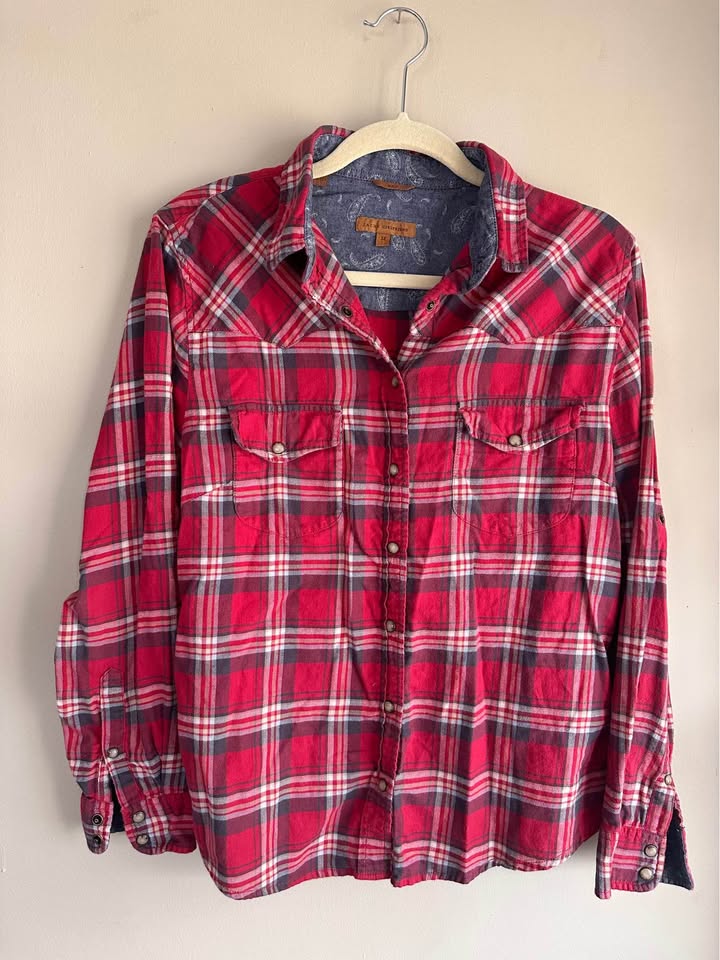 Jachs Girlfriend Western Plaid Flannel