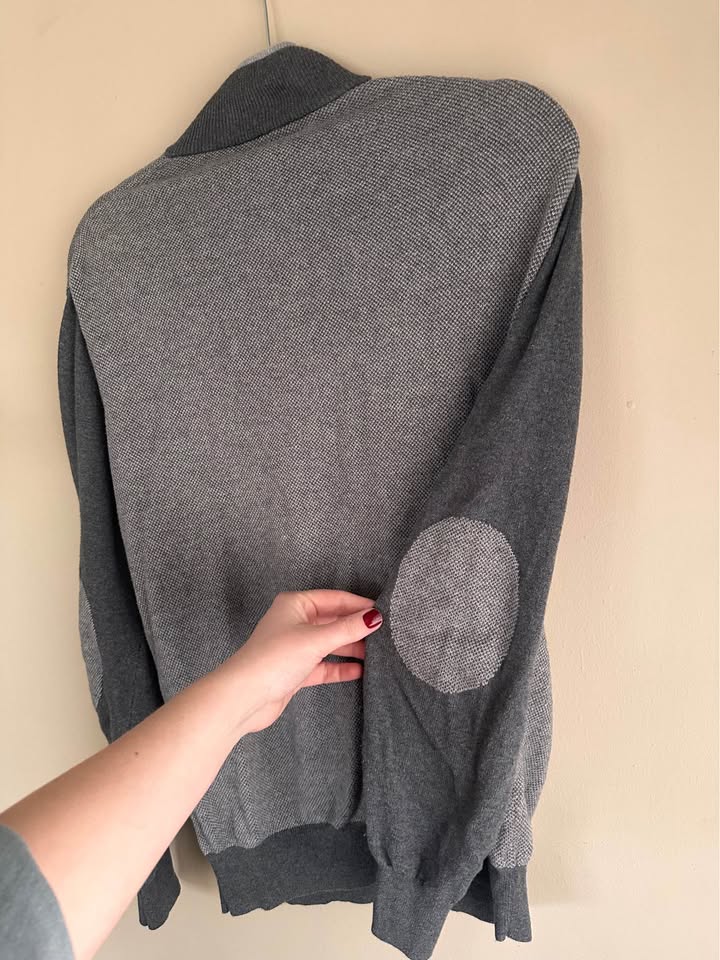 Cotton Cashmere 1/4 Zip with Elbow Patches