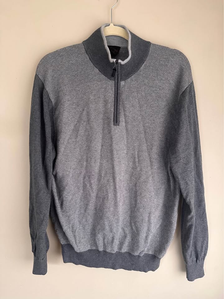 Cotton Cashmere 1/4 Zip with Elbow Patches