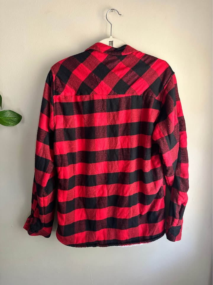 Buffalo Plaid Sherpa-Lined Flannel Jacket