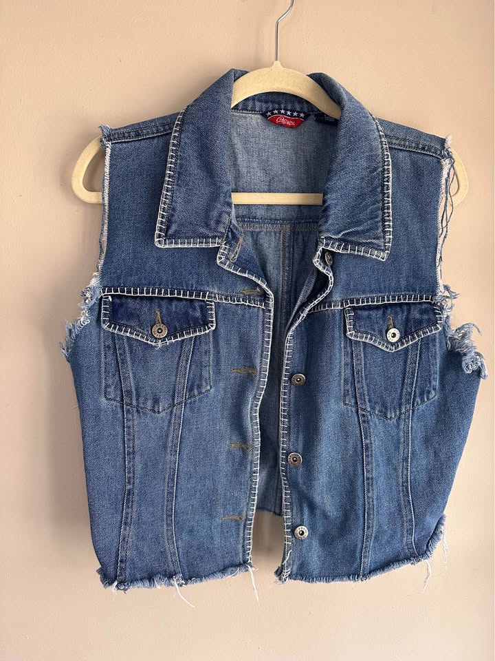 Vintage Agapo Embroidered Denim Vest