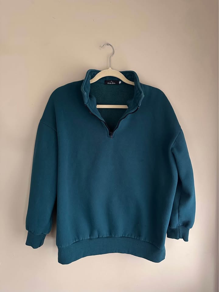 Dark Teal 1/4 Zip Sweatshirt
