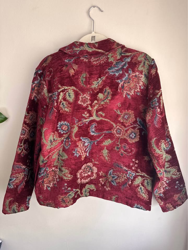 Vintage Coldwater Creek Floral Tapestry Jacket
