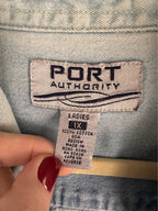 Tiger in a Top Hat Embroidered Denim Shirt