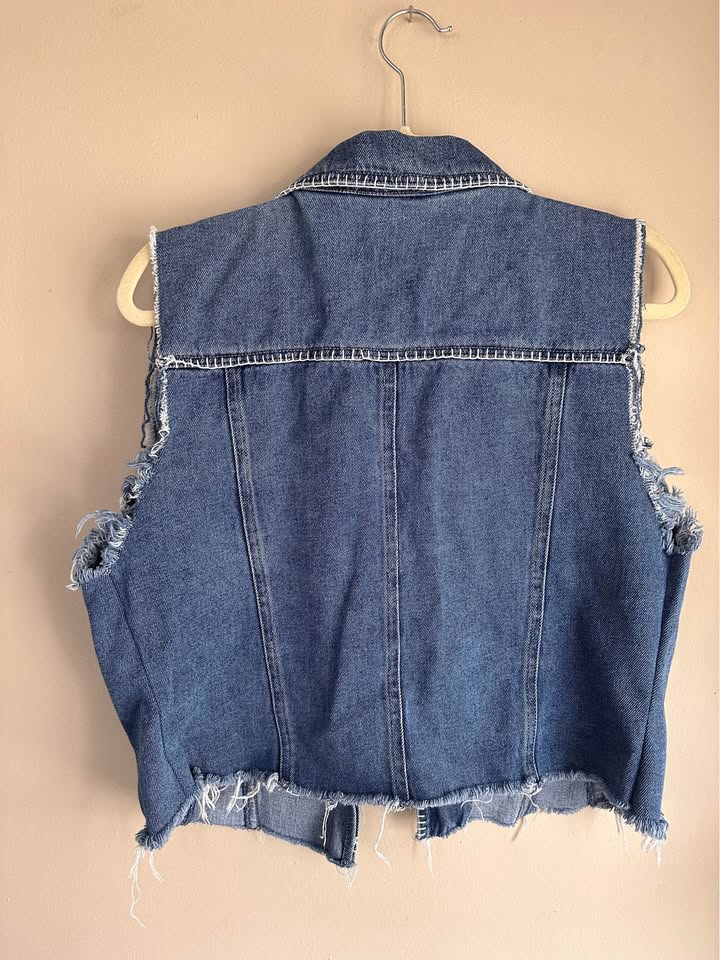 Vintage Agapo Embroidered Denim Vest