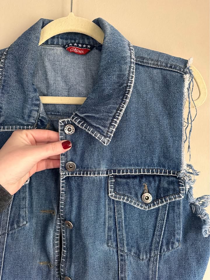 Vintage Agapo Embroidered Denim Vest
