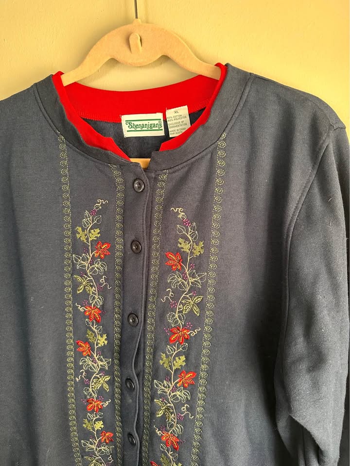 Shenanigans Floral Embroidered Cardigan