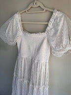 Smocked Polka Dot Tiered Dress