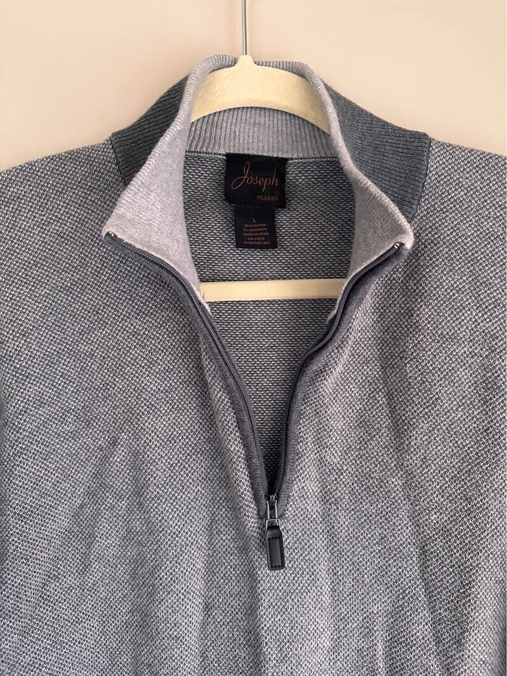 Cotton Cashmere 1/4 Zip with Elbow Patches