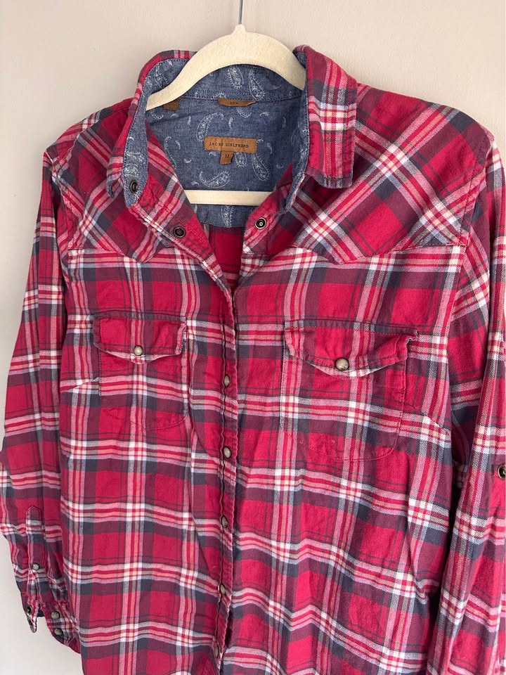 Jachs Girlfriend Western Plaid Flannel