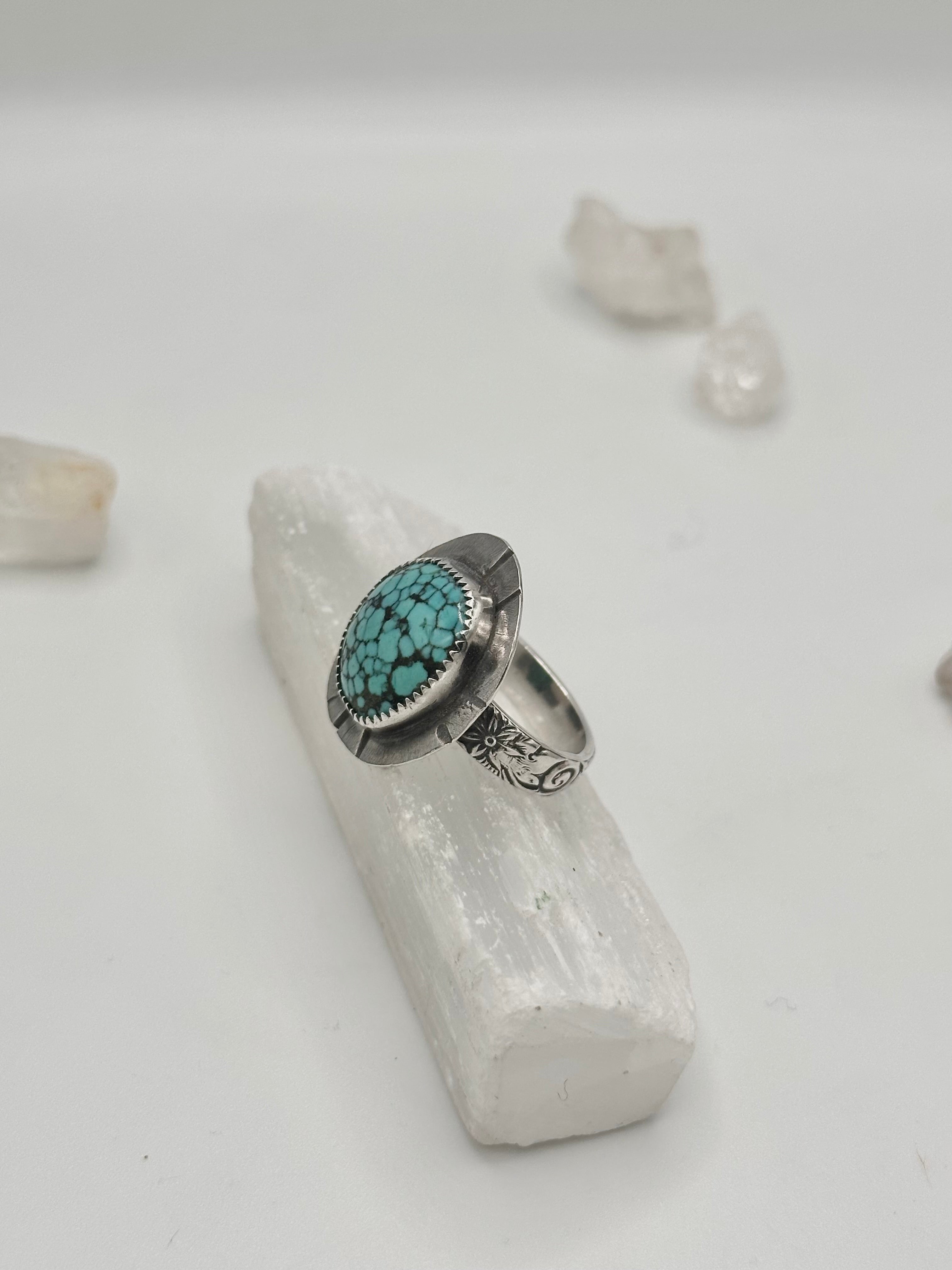 Spiderweb Matrix Turquoise ring