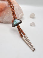 Larimar and Leather Bolo Tie