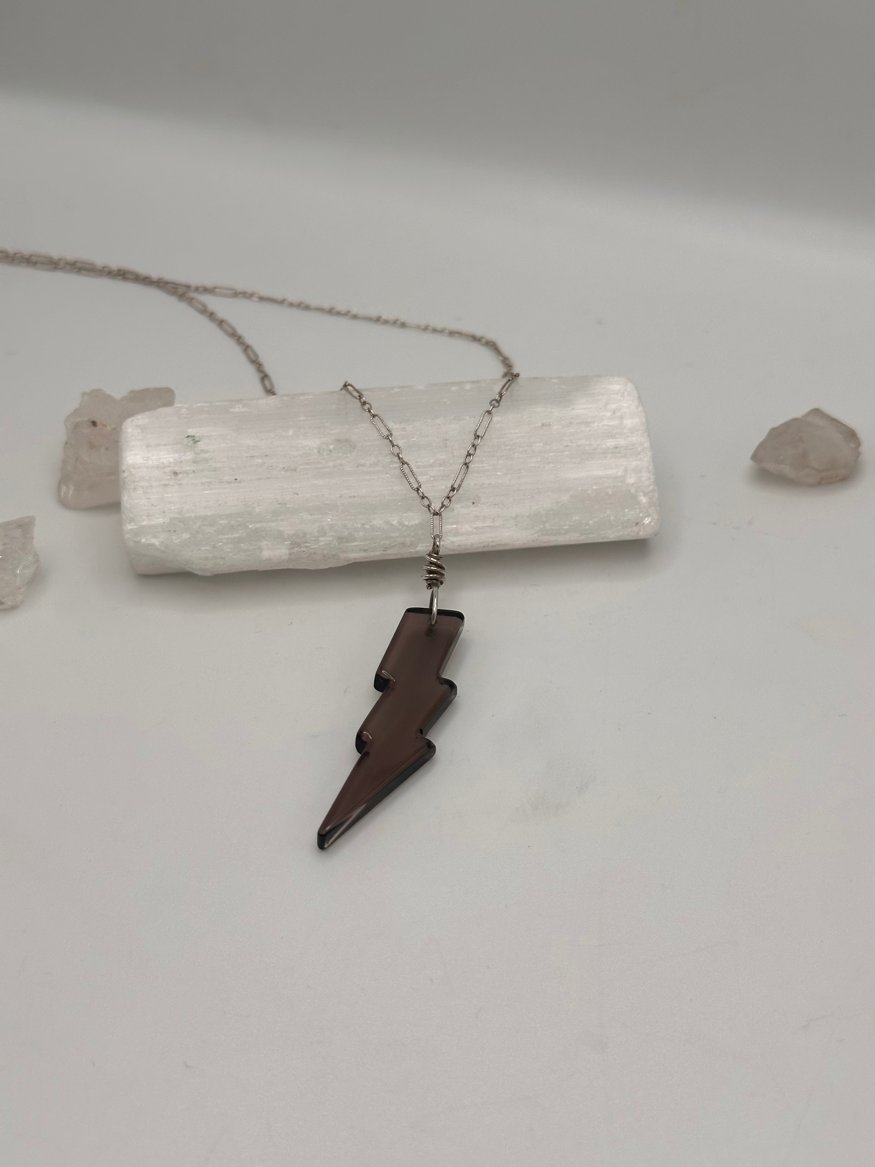 Smoky Quartz Lightning necklace