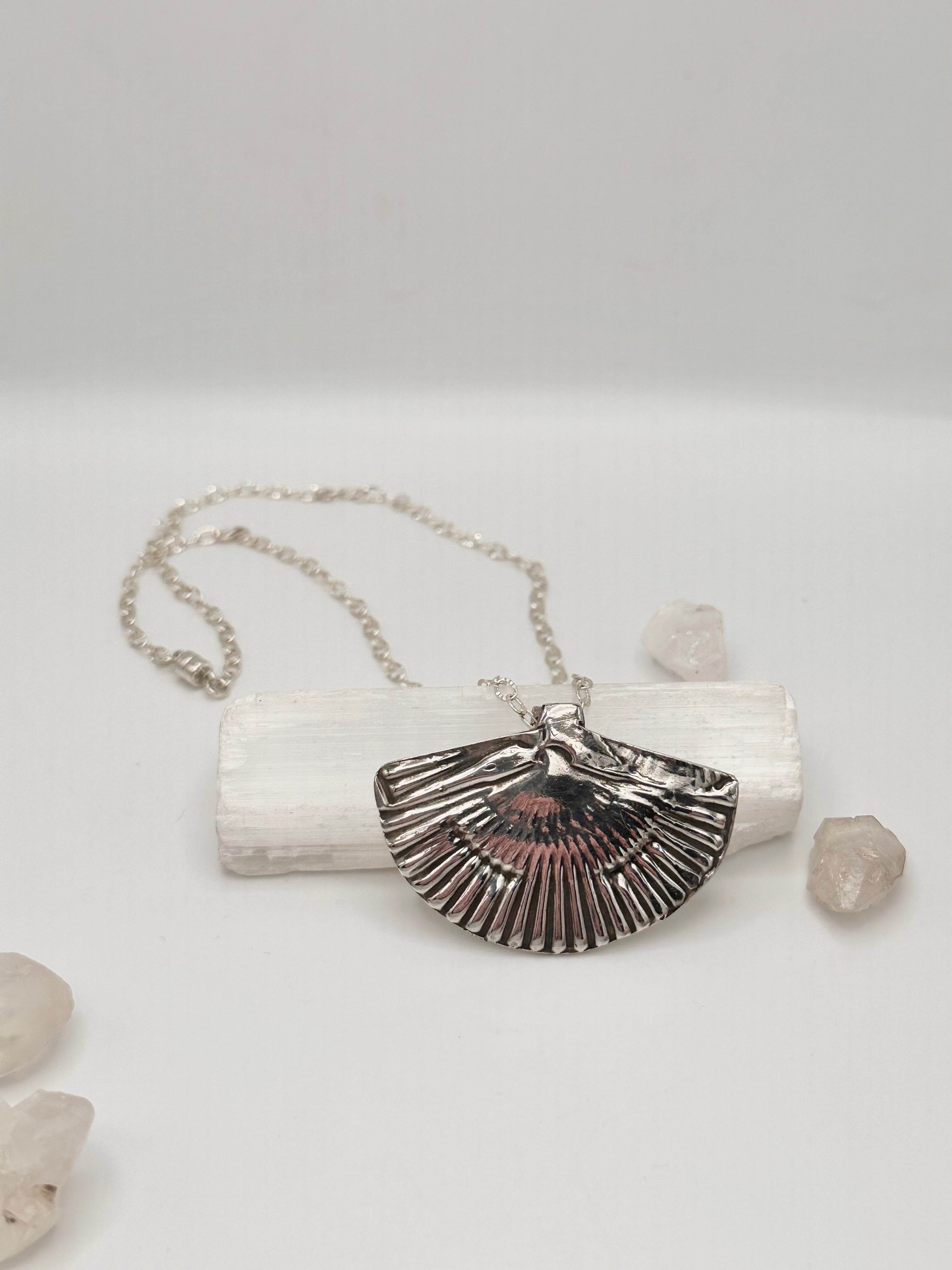 Vintage pressed sterling necklace