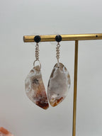 Druzy Agate nuggets with Smoky Quartz